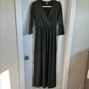 Mother Bee Maternity Olive Long Sleeve Dress